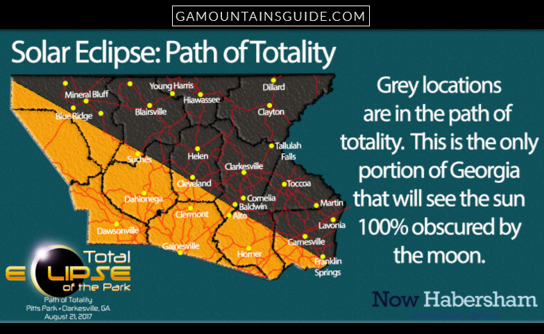 Ga Mountains Eclipse Path 2017 - GaMountainsGuide.com