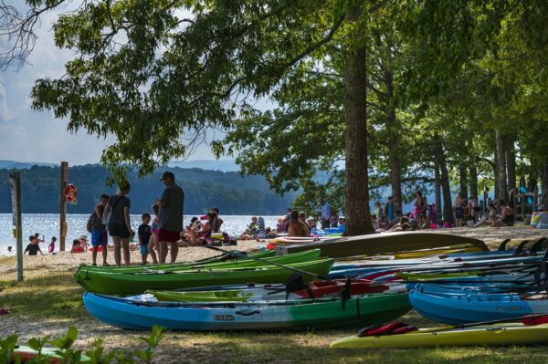 Kayaks at Morganton Point at Lake Blue Ridge