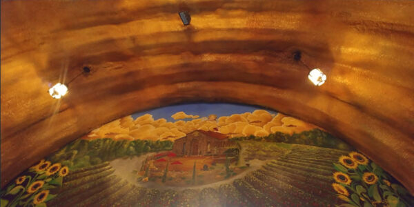 Mural inside the Grotto at Serenity Cellars Cleveland GA