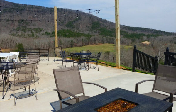 Outdoor patio at The Cottage Vineyard & Winery
