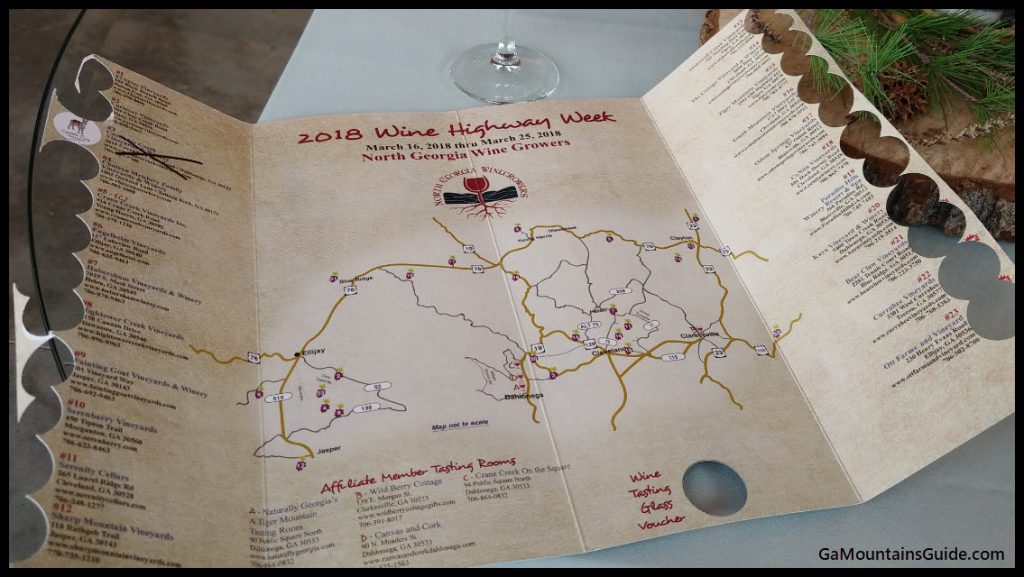 Georgia Wine Highway Map Georgia Wine Highway   21 Vineyards!! | Ga Mountains Guide