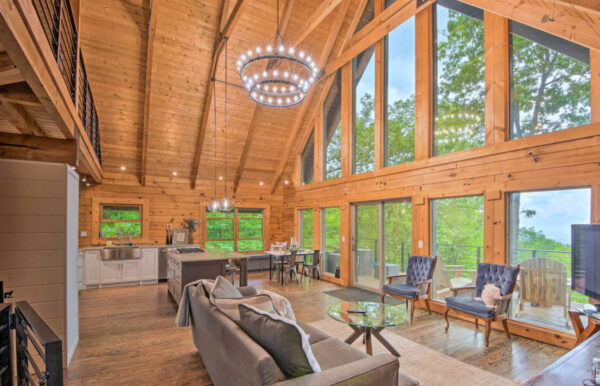 Modern Log Cabin with Deck 