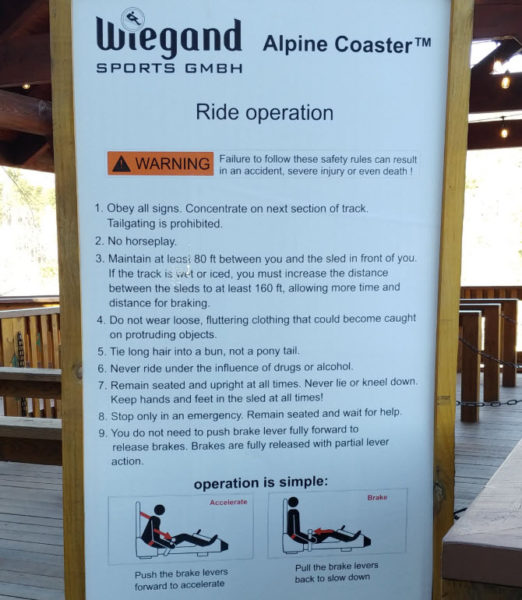 Georgia Mountain Coaster Alpine Helen Ride Operation