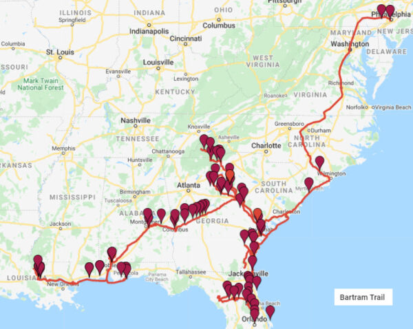 Multi-state historic Bartram Trail