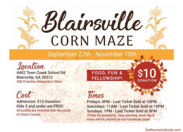 Blairsville Corn Maze in the North Georgia Mountains