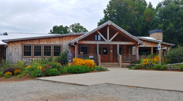 Entrance to wine tasting room at Cavender Creek Vineyards and Winery