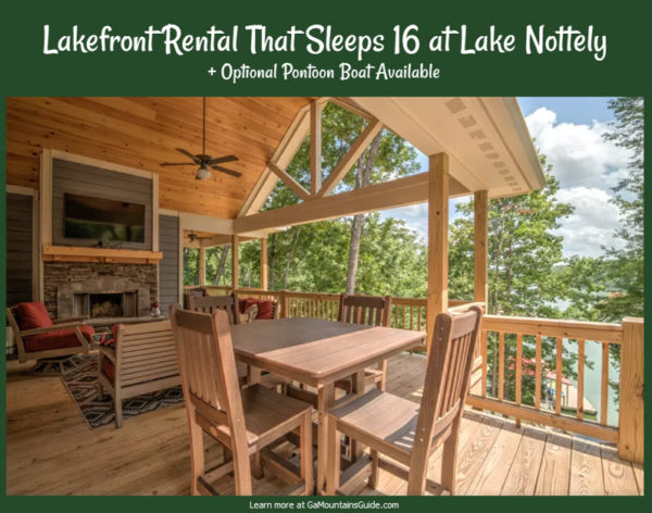Lake Nottely Lakefront Rental with Optional Pontoon Boat