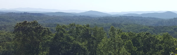 View of Blue Ridge Mountains from Wolf Mountain Vineyards in Dahlonega, GA