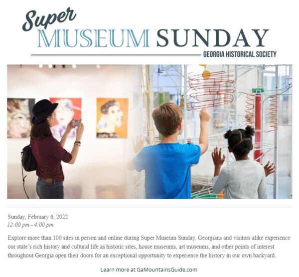 Free admission at select Georgia museums for Super Museum Sunday on Feb 6, 2022