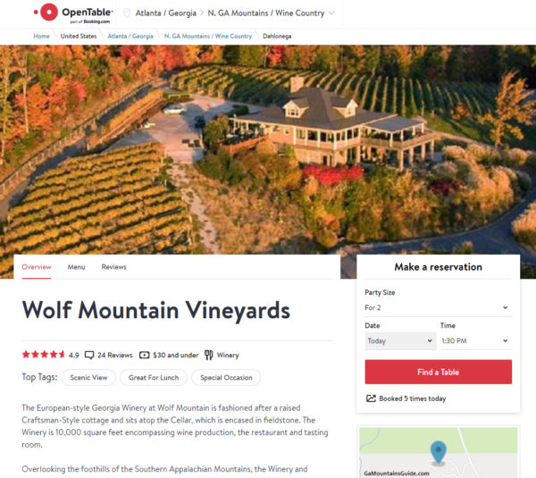 Wolf Mountain Vineyards Restaurant Reservations from OpenTable