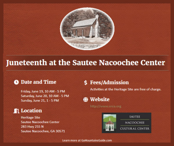 Three Days of Free Juneteenth Events at Sautee Nacoochee Center
