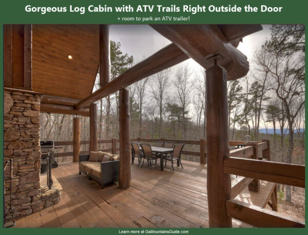 ATV Trails Right Outside This Gorgeous Log Cabin in North Georgia