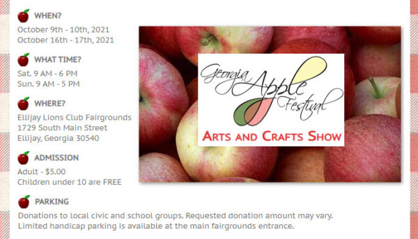 Georgia Apple Festival in Ellijay, GA in October 2021