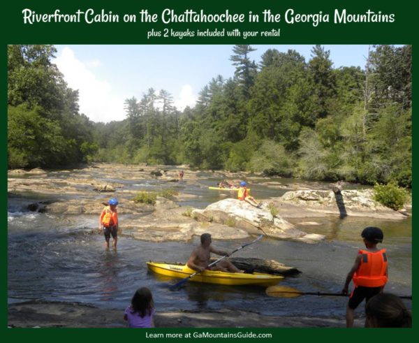 Rental Cabin near Helen Sleeps 8 on Chattahoochee River in Georgia Mountains