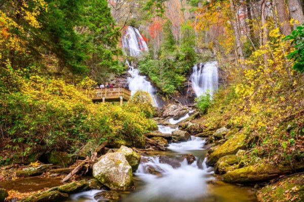 Anna Ruby Falls boasts twin waterfalls in North Georgia near Helen