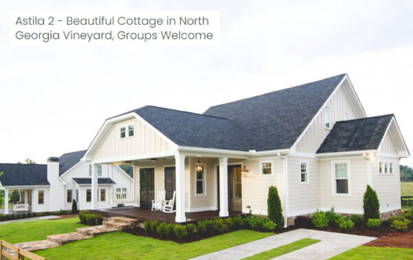 Astila Cottage Rental at Kaya Vineyard and Winery in Dahlonega, GA