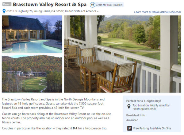 Book a romantic getaway at Brasstown Valley Resort & Spa