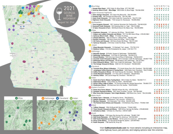 Georgia Wine Highway event - entire month of August 2021!