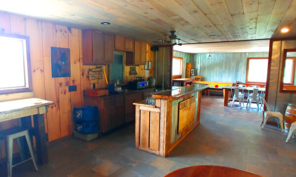 Loft bar and tasting room area at Sweet Acre Farms Winery