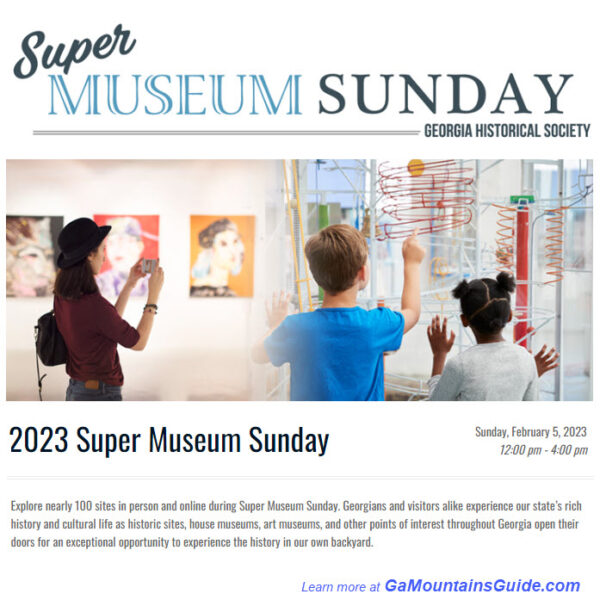 Super Museum Sunday FREE entrance to dozens of GA museums!