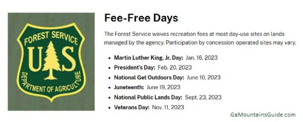 Free Days US National Forests 2023