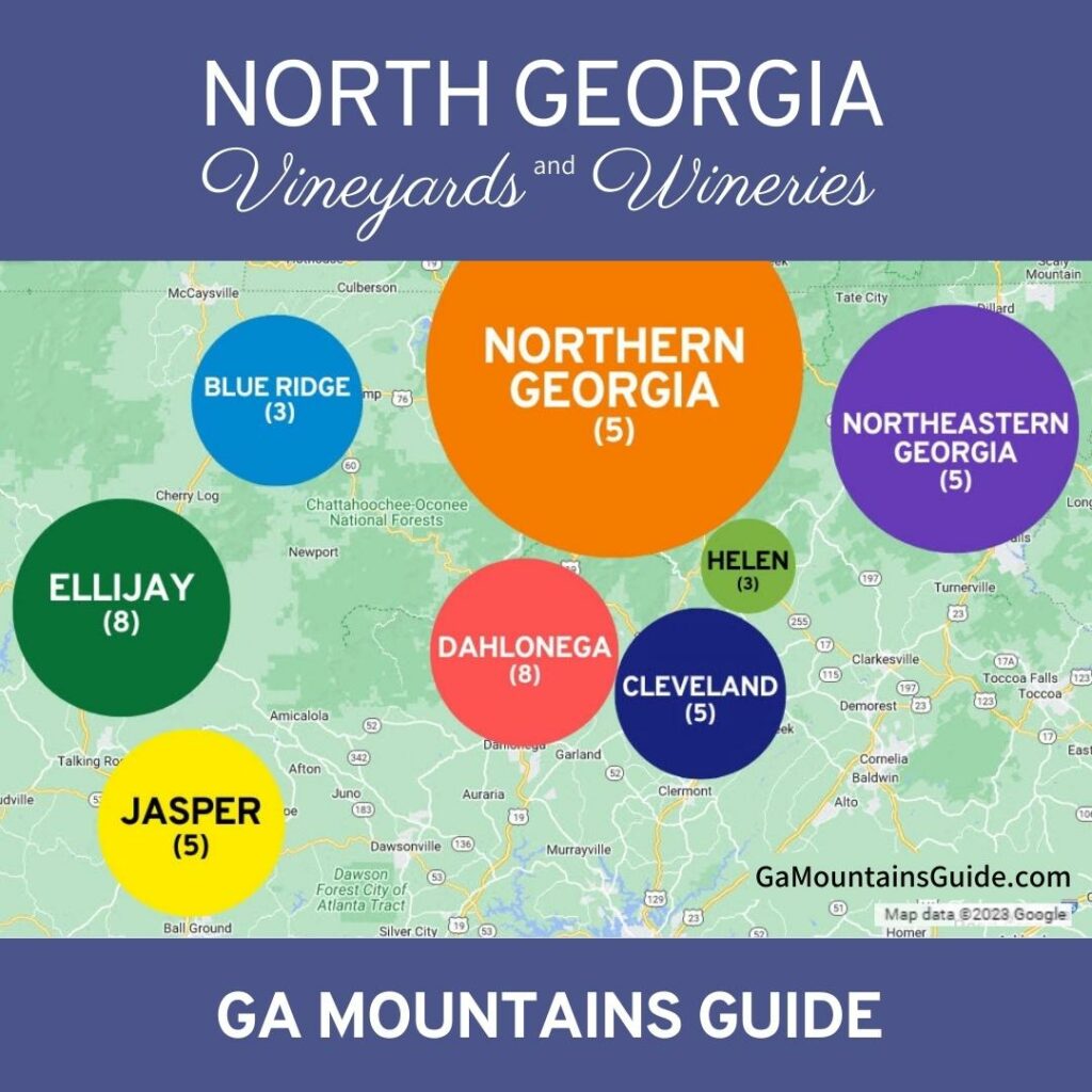 North Georgia Mountains Wine Country Guide and Winery Map