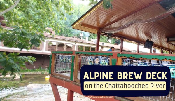 Alpine Brew Deck, Helen Georgia restaurants on river