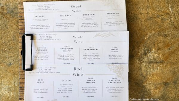 Roo Mountain Vineyards Wine Flights