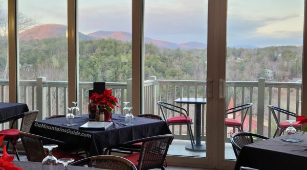 Sunset views at Sky Bar at Valhalla Resort in Helen Georgia
