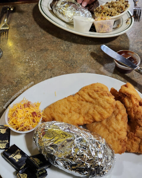 Fried Chicken Strip Dinner w/ Loaded Baked Potato