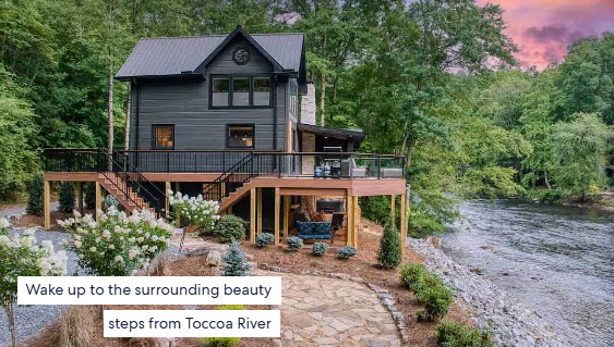 Scenic Toccoa River Luxe Cabin Rental