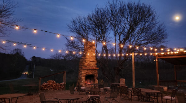 Moon Rising over Vines at Cartecay Vineyards in Ellijay GA in Nov 2023
