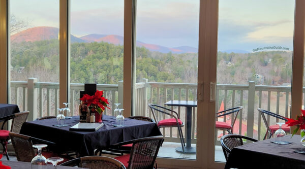 Sunset at Sky Bar at Valhalla Resort in Helen Georgia