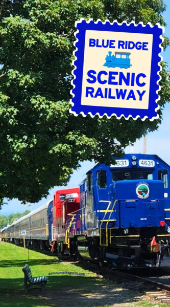 Blue Ridge Scenic Railway at the station in downtown Blue Ridge GA