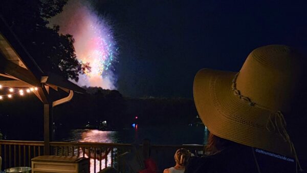 Watching Fireworks Reflect on the Water at Lake Burton